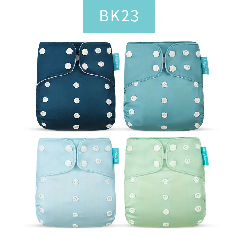 Happyflute New Desig Hot Sale 4Pcs OS Pocket Diaper Washable&Reusable Absorbent Ecological Diaper Cover Adjustable Baby Nappy - Image 5