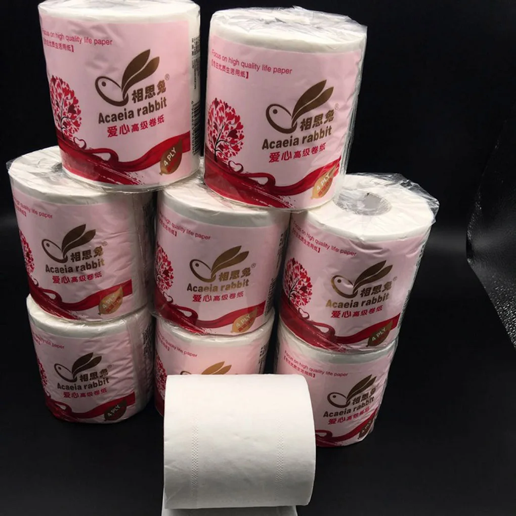 10 Rolls Toilet Paper 4 Ply Wood Pulp Roll Paper Towel Tissues Home Toilet Roll Napkins - Image 5
