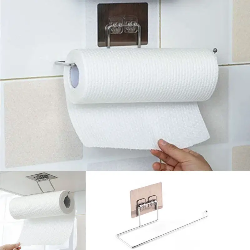 Kitchen Toilet Wall Mount Toilet Paper Holder Hanging Bathroom Tissue Holder Roll Paper Holder Towel Rack Stand Storage Rack