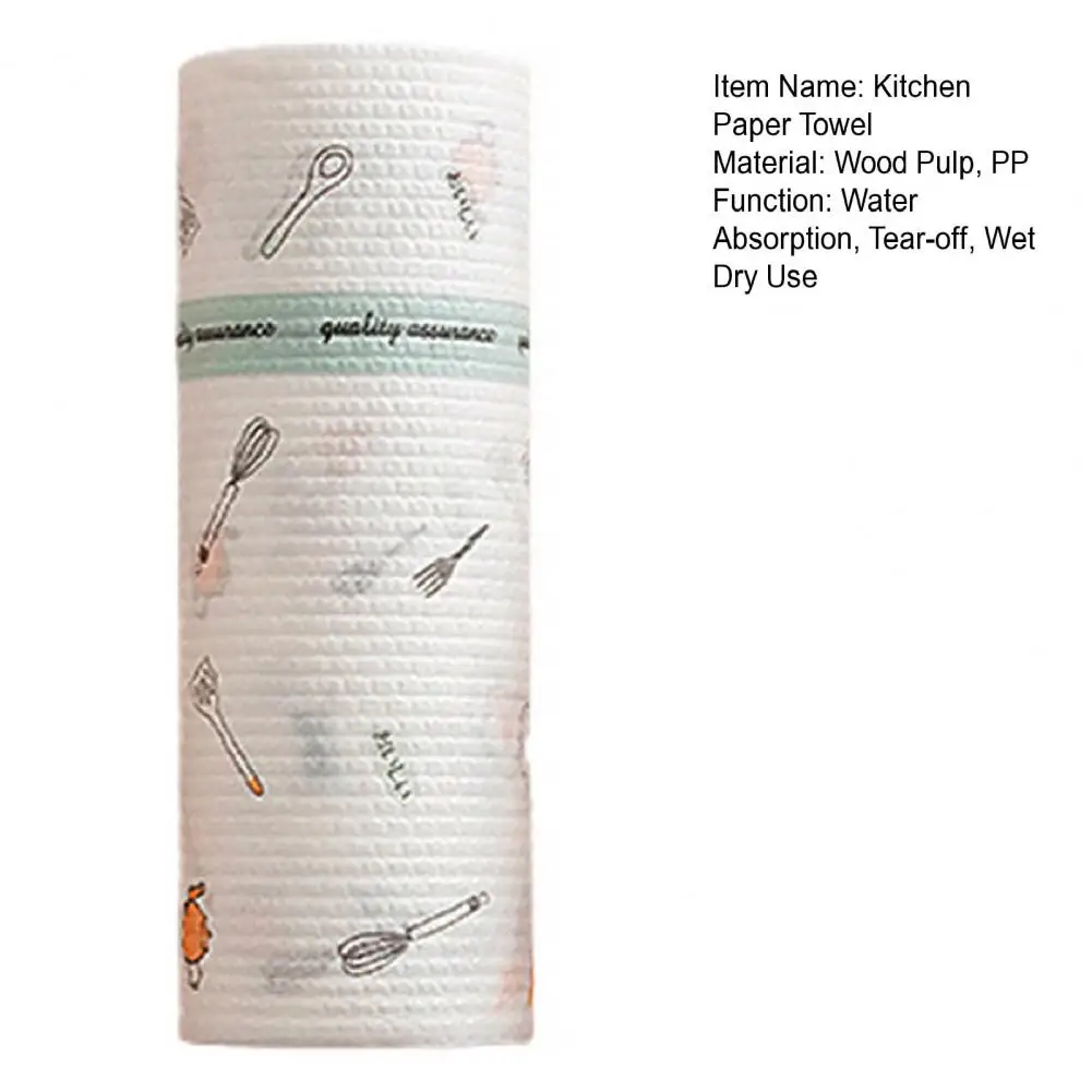 50/100/200Pcs/Roll Kitchen Paper Towel Super Water Oil Absorbent Wet Dry Food Grade Tear-off Lazy Rag Dishwashing Cloth Cleaning - Image 5
