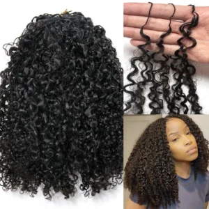 12A Small Spirals Curly Crochet Human Hair Extensions Deep Pixie Curls Crochet Hair Pre Separated Knotless Miracle Knot Braids